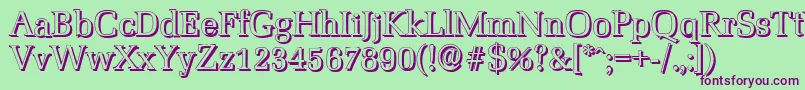 MarseilleshadowRegular Font – Purple Fonts on Green Background