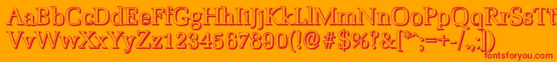 MarseilleshadowRegular Font – Red Fonts on Orange Background
