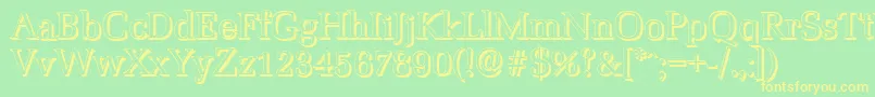 MarseilleshadowRegular Font – Yellow Fonts on Green Background
