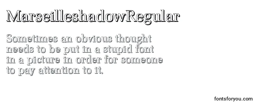 Review of the MarseilleshadowRegular Font