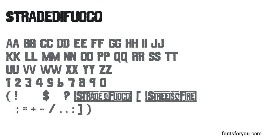 Schriftart StradeDiFuoco – Alphabet, Zahlen, spezielle Symbole