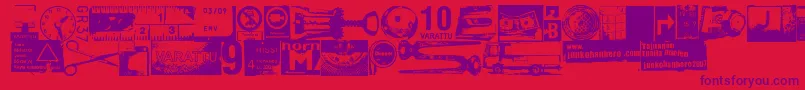 Tajunnantuollapuolen Font – Purple Fonts on Red Background