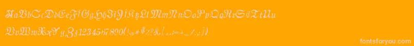 AuldmagickItalic-Schriftart – Rosa Schriften auf orangefarbenem Hintergrund