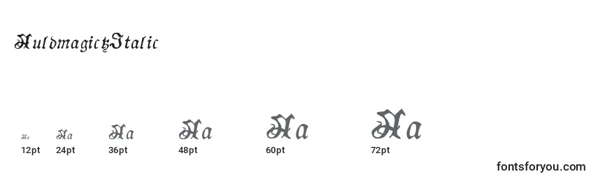 Размеры шрифта AuldmagickItalic