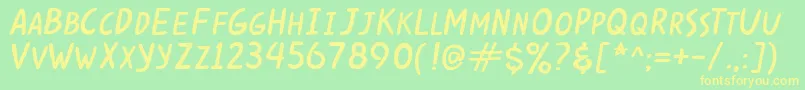 KabuhRivs Font – Yellow Fonts on Green Background