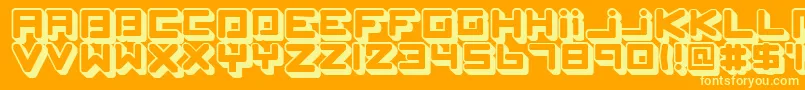 フォントSpleenMachineAz – オレンジの背景に黄色の文字