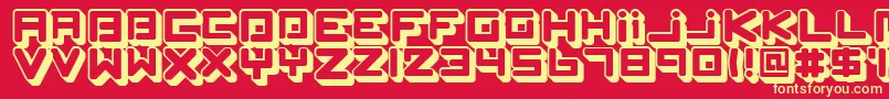 SpleenMachineAz Font – Yellow Fonts on Red Background