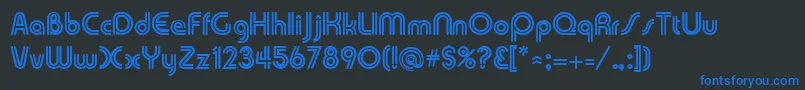 DuoLineRegular Font – Blue Fonts on Black Background