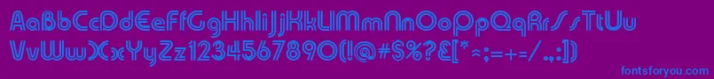 DuoLineRegular Font – Blue Fonts on Purple Background