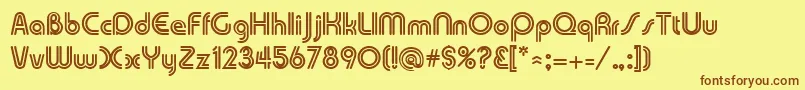 DuoLineRegular Font – Brown Fonts on Yellow Background