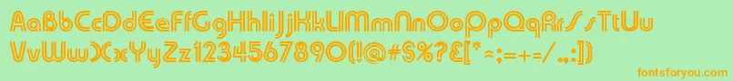 DuoLineRegular Font – Orange Fonts on Green Background