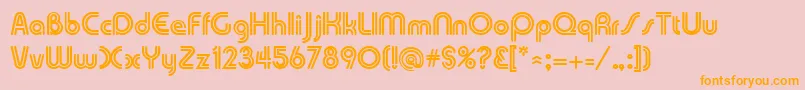 DuoLineRegular-Schriftart – Orangefarbene Schriften auf rosa Hintergrund