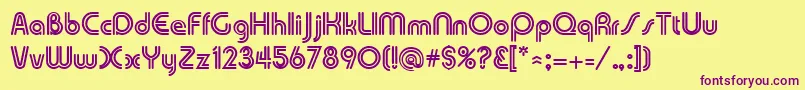 DuoLineRegular Font – Purple Fonts on Yellow Background