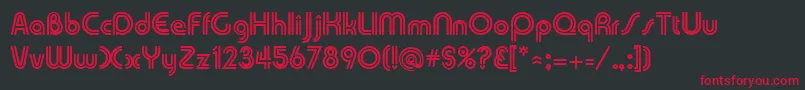 DuoLineRegular Font – Red Fonts on Black Background