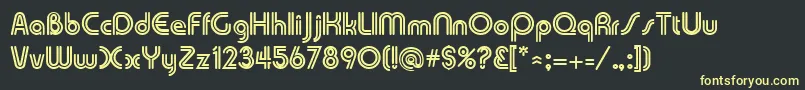 DuoLineRegular Font – Yellow Fonts on Black Background