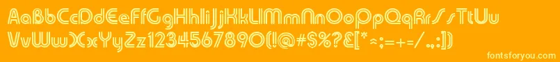 DuoLineRegular Font – Yellow Fonts on Orange Background