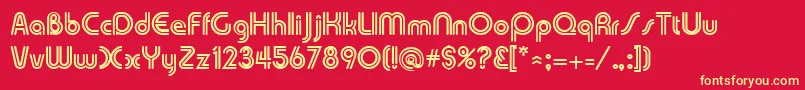 DuoLineRegular Font – Yellow Fonts on Red Background