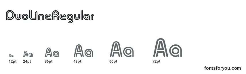 DuoLineRegular Font Sizes