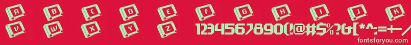 101Etchasketch Font – Green Fonts on Red Background