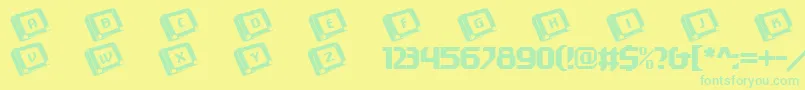 101Etchasketch Font – Green Fonts on Yellow Background