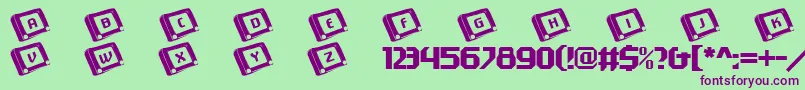 101Etchasketch Font – Purple Fonts on Green Background