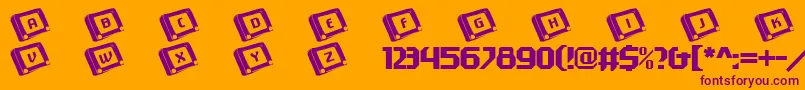101Etchasketch Font – Purple Fonts on Orange Background