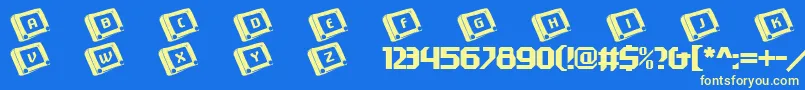 101Etchasketch Font – Yellow Fonts on Blue Background