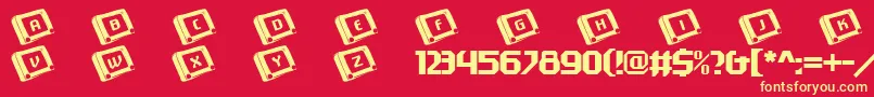 Шрифт 101Etchasketch – жёлтые шрифты на красном фоне