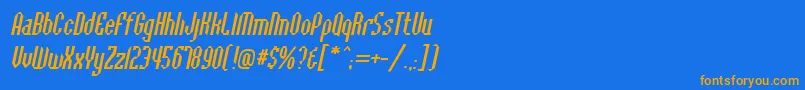 Bacbvi Font – Orange Fonts on Blue Background