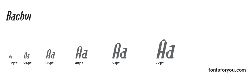 Tamanhos de fonte Bacbvi