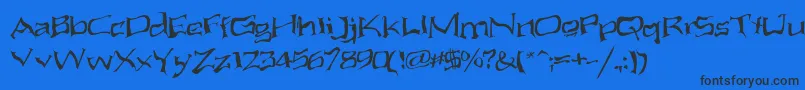 Aliensat Font – Black Fonts on Blue Background