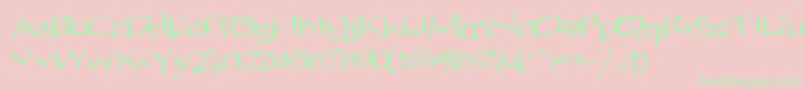 Aliensat Font – Green Fonts on Pink Background