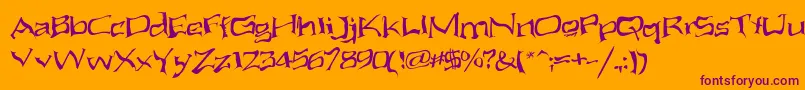 Aliensat Font – Purple Fonts on Orange Background