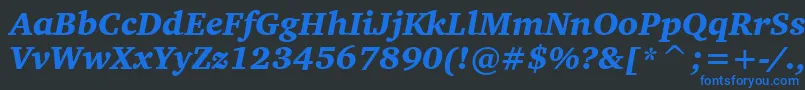 CharterBlackItalicBt Font – Blue Fonts on Black Background