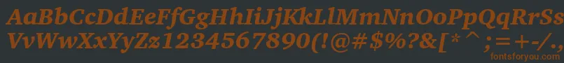 Шрифт CharterBlackItalicBt – коричневые шрифты на чёрном фоне