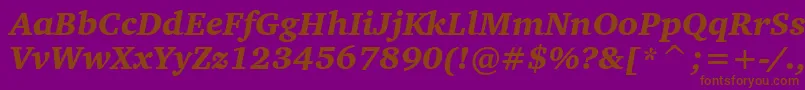 Шрифт CharterBlackItalicBt – коричневые шрифты на фиолетовом фоне