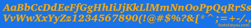 CharterBlackItalicBt Font – Orange Fonts on Blue Background