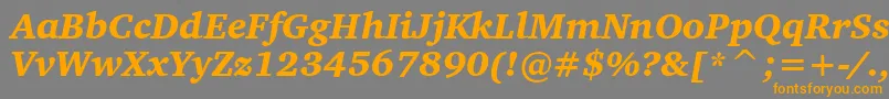 CharterBlackItalicBt Font – Orange Fonts on Gray Background