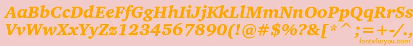 CharterBlackItalicBt Font – Orange Fonts on Pink Background