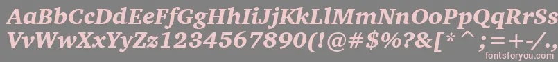 CharterBlackItalicBt Font – Pink Fonts on Gray Background