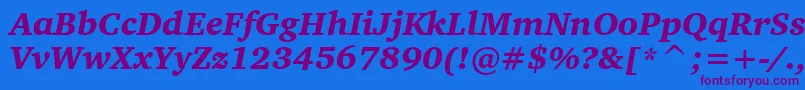 Czcionka CharterBlackItalicBt – fioletowe czcionki na niebieskim tle