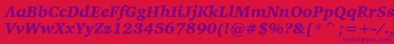 CharterBlackItalicBt-Schriftart – Violette Schriften auf rotem Hintergrund