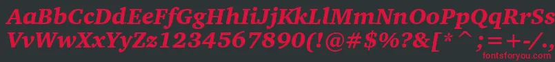 CharterBlackItalicBt Font – Red Fonts on Black Background