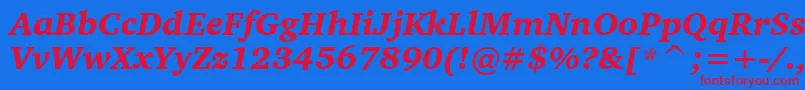 CharterBlackItalicBt Font – Red Fonts on Blue Background