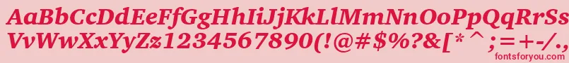 CharterBlackItalicBt Font – Red Fonts on Pink Background