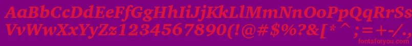 Czcionka CharterBlackItalicBt – czerwone czcionki na fioletowym tle