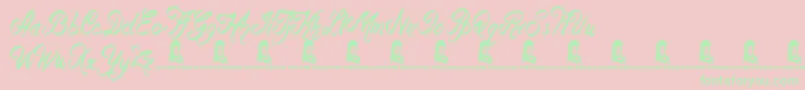 Rockers Font – Green Fonts on Pink Background