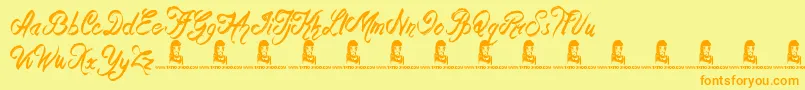 Rockers Font – Orange Fonts on Yellow Background