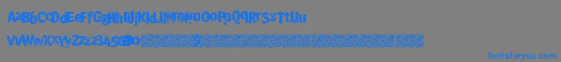 Crashsite-Schriftart – Blaue Schriften auf grauem Hintergrund