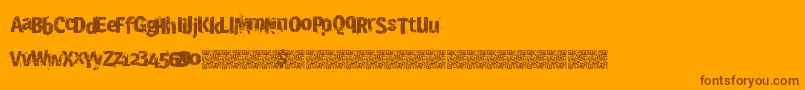 Crashsite-Schriftart – Braune Schriften auf orangefarbenem Hintergrund